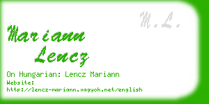 mariann lencz business card